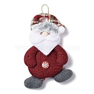 Christmas Polyester with Resin Pendant Decorations, for Christmas Tree Hanging Decoration, Santa Claus, 156x105x11mm(FIND-D030-01A)