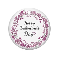 Handmade Porcelain Pendants, Double-Sided Printing of Valentine's Day Theme, Flat Round, Medium Orchid, 75x2mm(PORC-WH0005-010)