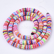 Handmade Polymer Clay Beads Strands, Plum Blossom, Mixed Color, 4~6x4~6mm, Hole: 2mm, about 313~350pcs/strand, 15.35~16.14 inch(39~41cm)(X-CLAY-R086-02)