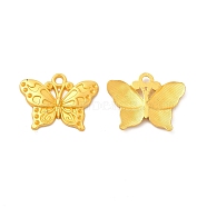 Rack Plating Alloy Pendants, Lead Free & Cadmium Free & Nickel Free, Butterfly Charm, Matte Gold Color, 19x24.5x2.5mm, Hole: 2.3mm(PALLOY-F287-18MG)