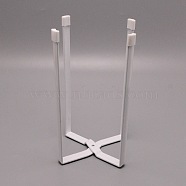 Iron Collapsible Trash Rack, White, fold: 137x31x215mm, unfold: 90x117x215mm(AJEW-WH0235-33A)