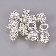 Tibetan Style Hanger, Bail Beads, Cadmium Free & Nickel Free & Lead Free, Cup, Silver, 11.5x6x8mm, Hole: 2mm, Inner Diameter: 4.3x4.4mm(K0962022)