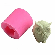 Owl DIY Silicone Display Molds, Resin Casting Molds, for UV Resin, Epoxy Resin Jewelry Making, Hot Pink, 55x53mm(ANIM-PW0003-068B)