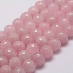Natural Rose Quartz Beads Strands, Faceted, Round, 6mm, Hole: 1mm, about 61pcs/strand, 14.9 inch~15.1 inch(G-G736-13-6mm)
