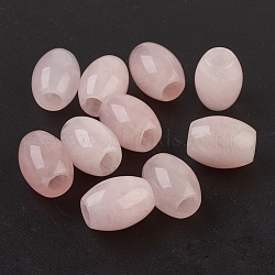 Natural Rose Quartz European Beads, Large Hole Beads, Barrel, 15~17x12~13.5mm, Hole: 4.5~5mm(X-G-F580-A06)