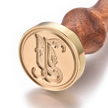 Brass Retro Initials Wax Sealing Stamp, Gothic 26 Letters A-Z Wax Seal Stamp with Rosewood Handle for Post Decoration DIY Card Making, Letter.I, 90x25mm