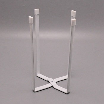 Iron Collapsible Trash Rack, White, fold: 137x31x215mm, unfold: 90x117x215mm