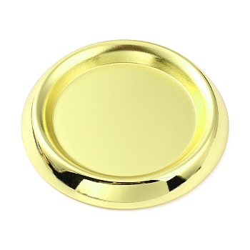 Iron Candle Holder, Centerpiece Plate, Flat Round, Light Gold, 114x16mm, Inner Diameter: 92mm