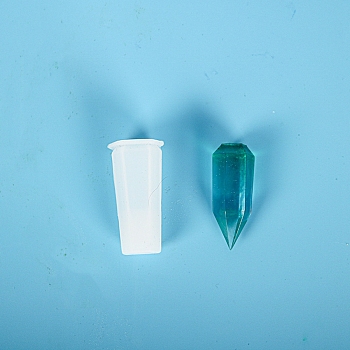 Pendulum Crystal Silicone Molds, Quartz Crystals Pendants Molds, For UV Resin, Epoxy Resin Jewelry Making, White, 2x2x4.3cm, Inner Diameter: 0.9x1cm