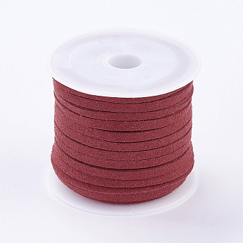 3x1.5mm Red Flat Faux Suede Cord, Faux Suede Lace, about 5.46 yards(5m)/roll