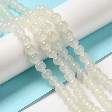 9mm White Round Glass Beads