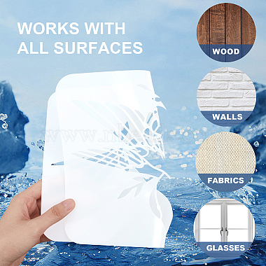 US 1Pc Fishing Theme PET Hollow Out Drawing Painting Stencils(DIY-MA0003-45C)-3