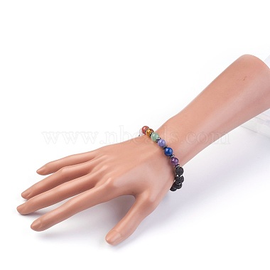 Natural Mixed Stone Stretch Bracelets(X-BJEW-JB03945-02)-3