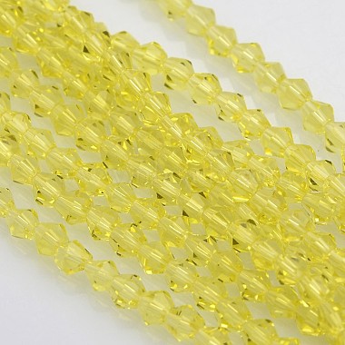 Champagne Yellow Bicone Glass Beads