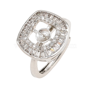 Brass Micro Pave Cubic Zirconia Adjustable Ring Components(KK-CBAC351-03P)-2