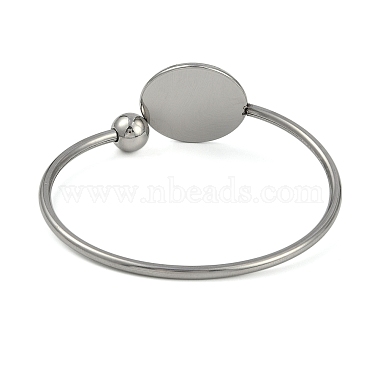 304 Stainless Steel Blank Bangle Bases with Flat Round(STAS-Z088-01P-03)-3