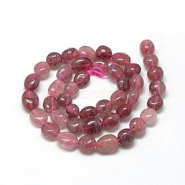 Chapelets de perles aux fraises en quartz naturel(G-R445-8x10-17)-2