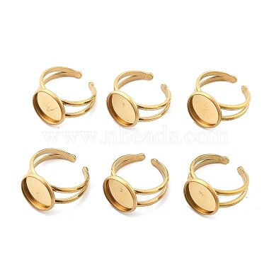 Golden Flat Round 304 Stainless Steel Ring Components