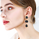 4 Pairs 4 Colors Oval & Teardrop & Rectangle Rhinestone Dangle Stud Earrings(EJEW-AN0003-05)-4