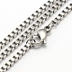 Trendy Men's 304 Stainless Steel Box Chain Necklaces(NJEW-M049-C-02)-1