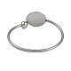 304 Stainless Steel Blank Bangle Bases with Flat Round(STAS-Z088-01P-03)-3