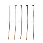 Iron Flat Head Pins, Cadmium Free & Nickel Free & Lead Free, Red Copper Color, Size: about 4.5cm long, 0.75~0.8mm thick(20 Gauge), about 6000pcs/1000g, Head: 2mm(HPR4.5cm-NF)