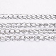 304 Stainless Steel Curb Chains, with Spool, for Jewelry Making, Soldered, Stainless Steel Color, 3.5x2.5x0.5mm, about 32.8 Feet(10m)/roll(CHS-H017-03P-10M)