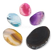 Rough Raw Natural Agate Slices Cabochons, No Hole/Undrilled, Oval, 33~58x25~41x4.7~6mm(G-H245-09)
