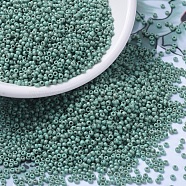 MIYUKI Round Rocailles Beads, Japanese Seed Beads, (RR2028) Matte Opaque Sea Foam Luster, 11/0, 2x1.3mm, Hole: 0.8mm, about 1111pcs/10g(X-SEED-G007-RR2028)