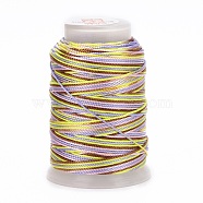 5 Rolls 12-Ply Segment Dyed Polyester Cords, Milan Cord, Round, Dark Khaki, 0.4mm, about 71.08 Yards(65m)/Roll(WCOR-P001-01B-09)