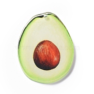 Opaque Acrylic Pendants, Avocado, 34.5x22.5x2.5mm, Hole: 1.5mm(MACR-K330-34D)