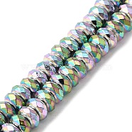 Baking Painted Synthetic Non-magnetic Hematite Beads Strands, Faceted, Rondelle, Colorful, 6x3mm, Hole: 1.2mm, about 130pcs/strand, 15.55''(39.5cm)(G-I364-M01-01)