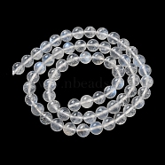 Natural Rainbow Moonstone Round Bead Strands, Grade AA, 6mm, Hole: 1mm, about 60~65pcs/strand, 15.5 inch(G-M263-C-02A)