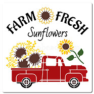Farm Theme PET Plastic Hollow Out Drawing Painting Stencils Templates, Square, Truck, 300x300mm(DIY-WH0244-287)