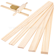 Wood Sheets, for Clay Plate Guide, Rectangle, Light Yellow, 35.2x2.95x0.33~1.2cm, 5pcs/set(TOOL-WH0136-87)