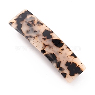 Cellulose Acetate(Resin) Hair Barrette, with Platinum Iron Findings, Rectangle, Bisque, 84.5x24x14mm(PHAR-F012-02E)