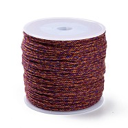 Macrame Cotton Cord, Braided Rope, with Plastic Reel, for Wall Hanging, Crafts, Gift Wrapping, Purple, 1.2mm, about 54.68 Yards(50m)/Roll(OCOR-B002-01A-07)