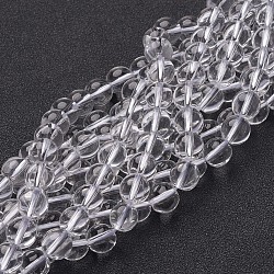 Synthetic Quartz Crystal Beads Strands, Round, Clear, 8mm, Hole: 1mm, about 50pcs/strand, 15.5 inch(X-GSR8mmA039-1)