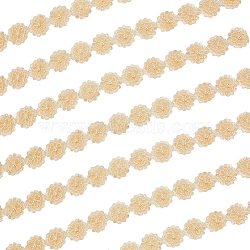 5 Yards Organza Ribbons, with Plastic Imitation Pearl Beads, Flower, Navajo White, 2 inch(50mm)(OCOR-OC0001-23)