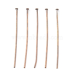 Iron Flat Head Pins, Cadmium Free & Nickel Free & Lead Free, Red Copper Color, Size: about 4.5cm long, 0.75~0.8mm thick(20 Gauge), about 6000pcs/1000g, Head: 2mm(HPR4.5cm-NF)