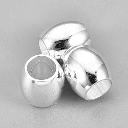 201 Stainless Steel Beads, Barrel, Silver, 10x10mm, Hole: 6mm(STAS-A031A-S)
