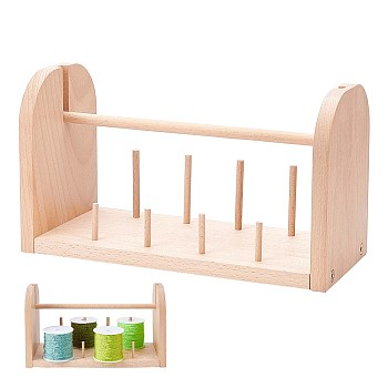 Wooden Sewing Thread Storage Stand Set, with Iron Screws & Hexagon Wrench, BurlyWood, 120x265x150mm