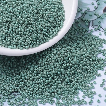 MIYUKI Round Rocailles Beads, Japanese Seed Beads, (RR2028) Matte Opaque Sea Foam Luster, 11/0, 2x1.3mm, Hole: 0.8mm, about 1111pcs/10g