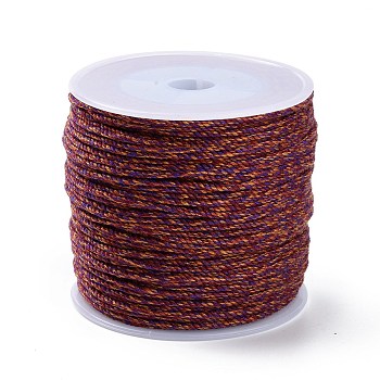 Macrame Cotton Cord, Braided Rope, with Plastic Reel, for Wall Hanging, Crafts, Gift Wrapping, Purple, 1.2mm, about 54.68 Yards(50m)/Roll