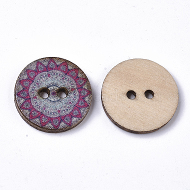 2-Hole Printed Wooden Buttons(BUTT-ZX004-01A-01)-2