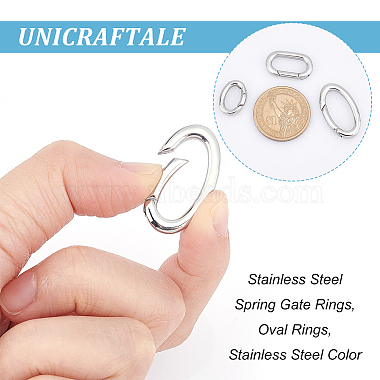 unicraftale 3pcs 3 styles 304 anneaux de portail à ressort en acier inoxydable(STAS-UN0040-93)-3