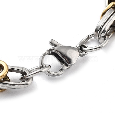 Vacuum Plating 304 Stainless Steel Column Link & Byzantine Chain Bracelet for Men Women(BJEW-Z023-09P)-3