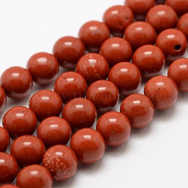 Natural Red Jasper Beads Strands(X-G-E375-6mm-02)-2