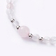 Naturel rose de bracelets de perles de quartz(BJEW-JB05055-03)-2