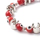 Handmade Evil Eye Lampwork Round Beads Stretch Bracelets(BJEW-JB06580)-6